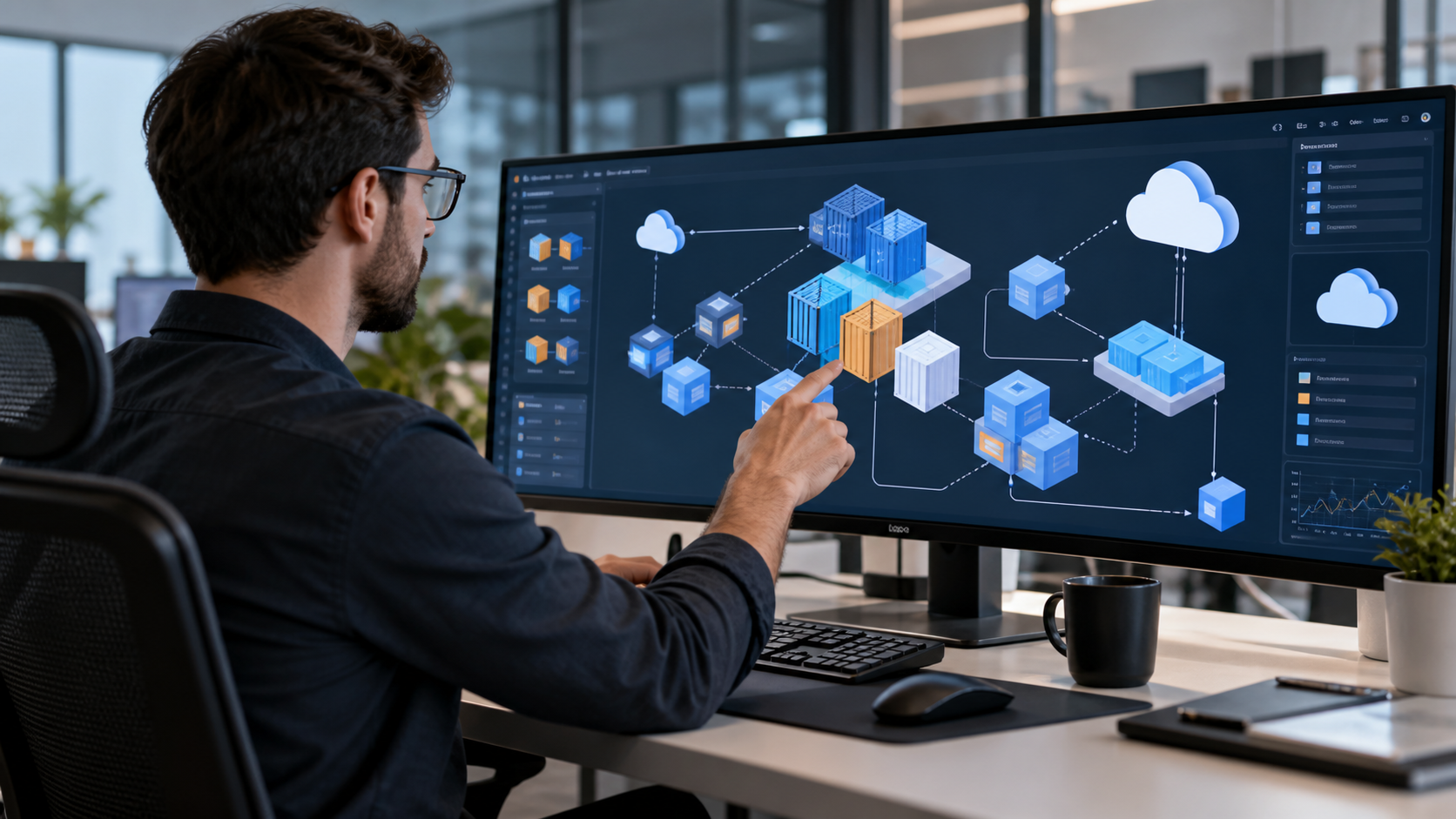 Ingenieur travaillant sur une infrastructure as code