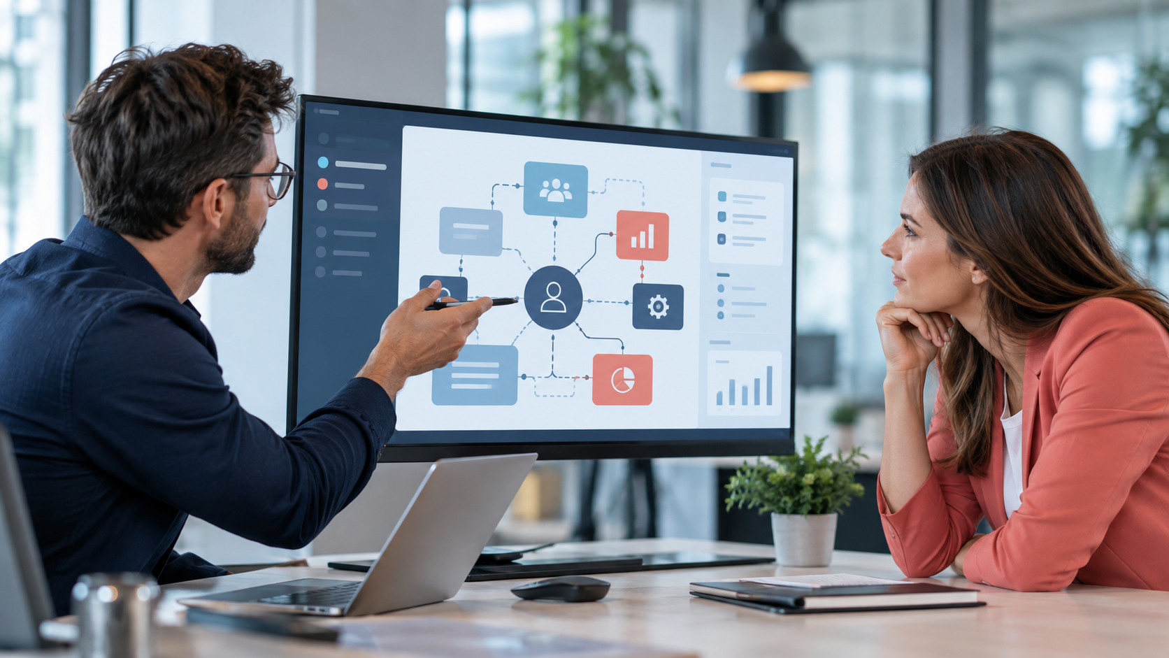 Consultants definissant une architecture CRM