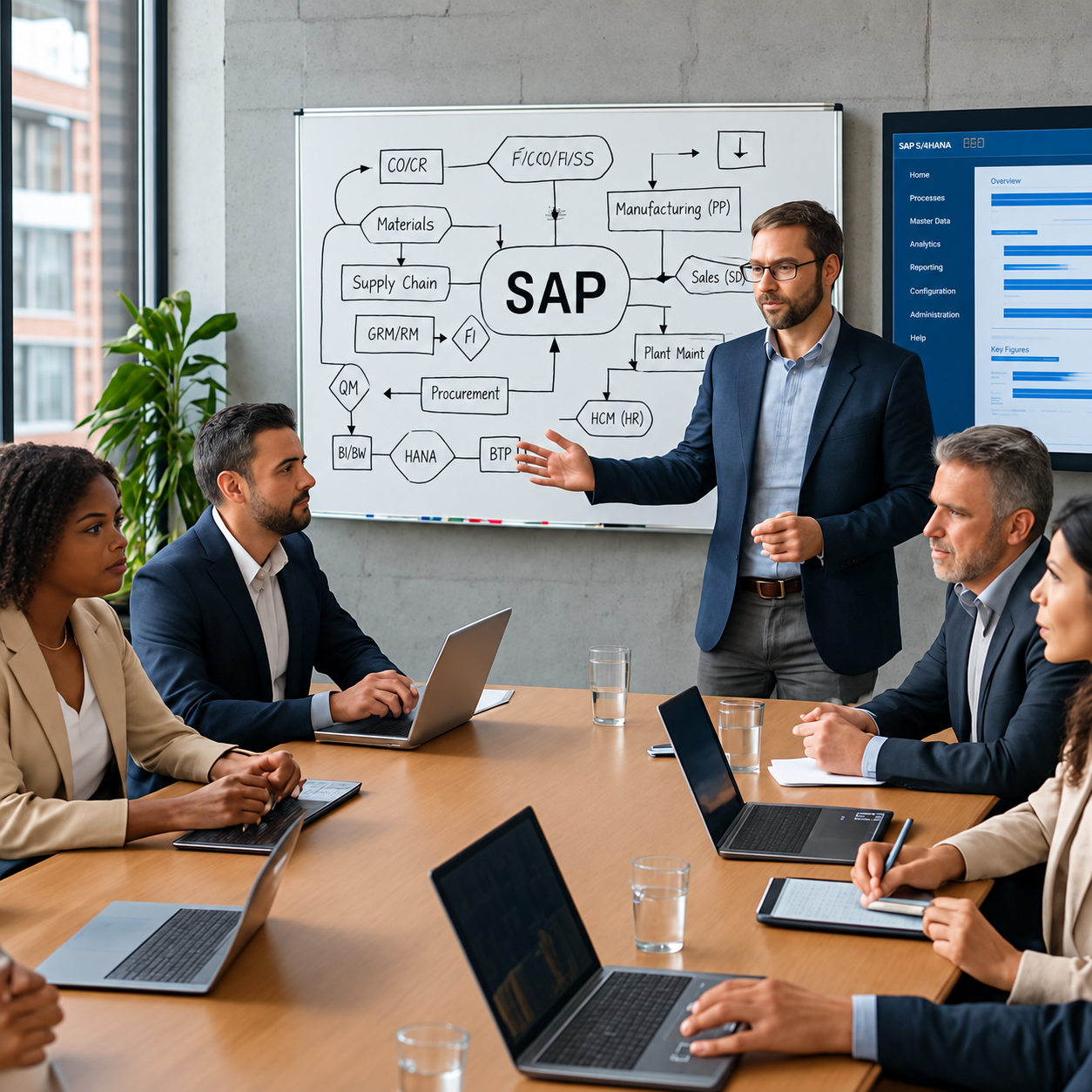 Expert SAP présentant une architecture fonctionnelle